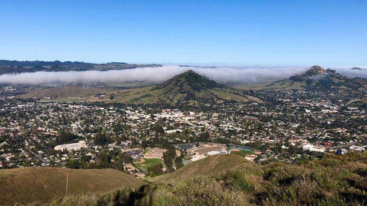 A view of San Luis Obispo from the top of High School Hill.