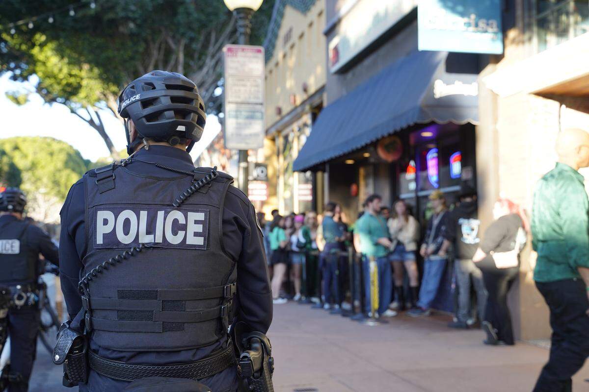 As Cal Poly’s Morning on the Green music festival wound down on March 14, 2026, St. Fratty’s Day frolickers congregated in long lines at downtown San Luis Obispo bars.