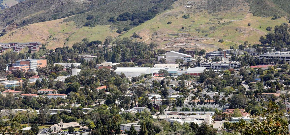 A view of Cal Poly from the top of Cerro San Luis on March 25, 2022.