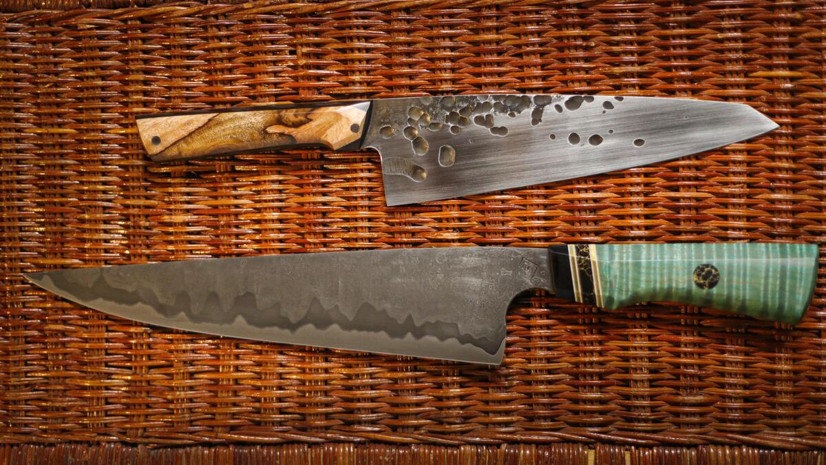 Bladesmith and Nipomo resident Cameron Alarcio created these knives. He is appearing on the History show “Forged In Fire” on Wednesday, Dec. 11, 2019.