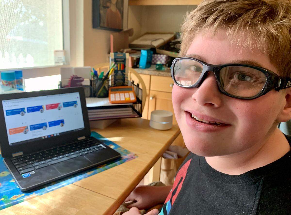 Keagan Sullivan, 13, is a special education student at Atascadero Middle School. His mom, Sarah, said it’s important that parents have the choice of whether to send their kids back to in-person instruction during COVID-19.