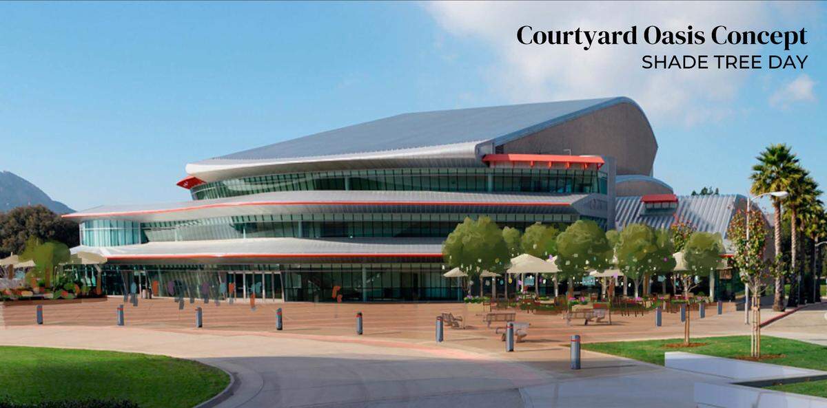 A $1 million donation from Ty and Trudie Safreno will fund an upgrade to the Performing Arts Center’s plaza, complete with tables, seating, trees and colorful lights.