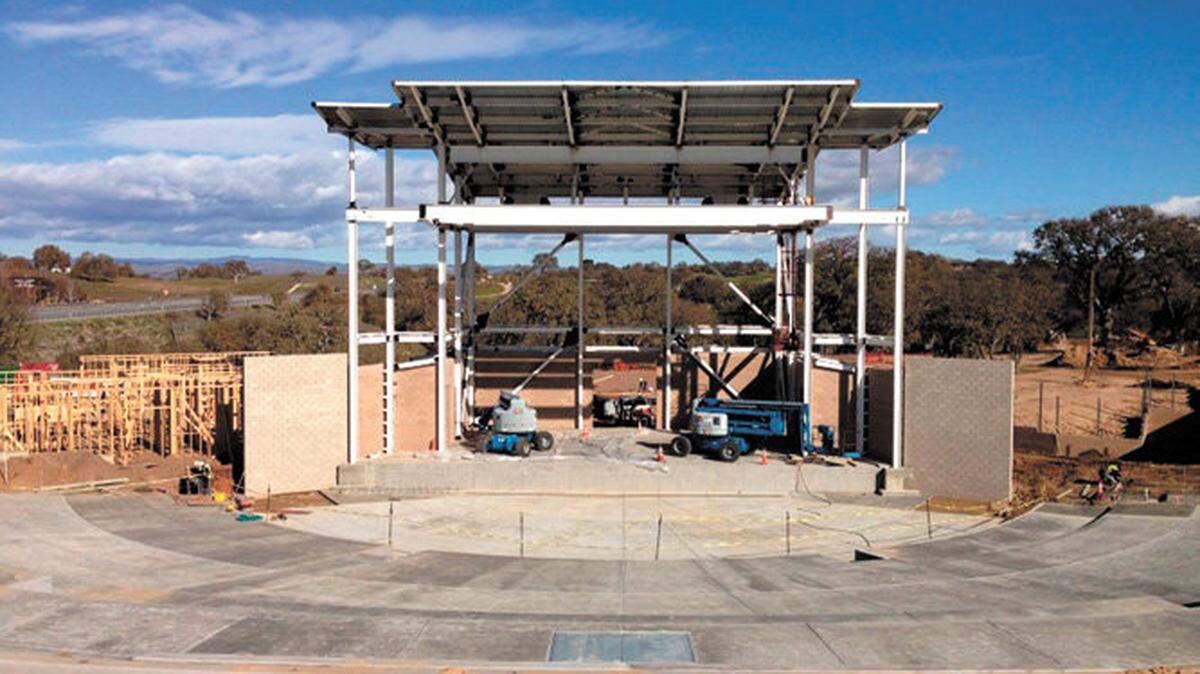 Vina Robles Amphitheatre in Paso Robles is under construction; its owners hope to offer concerts by mid-summer.