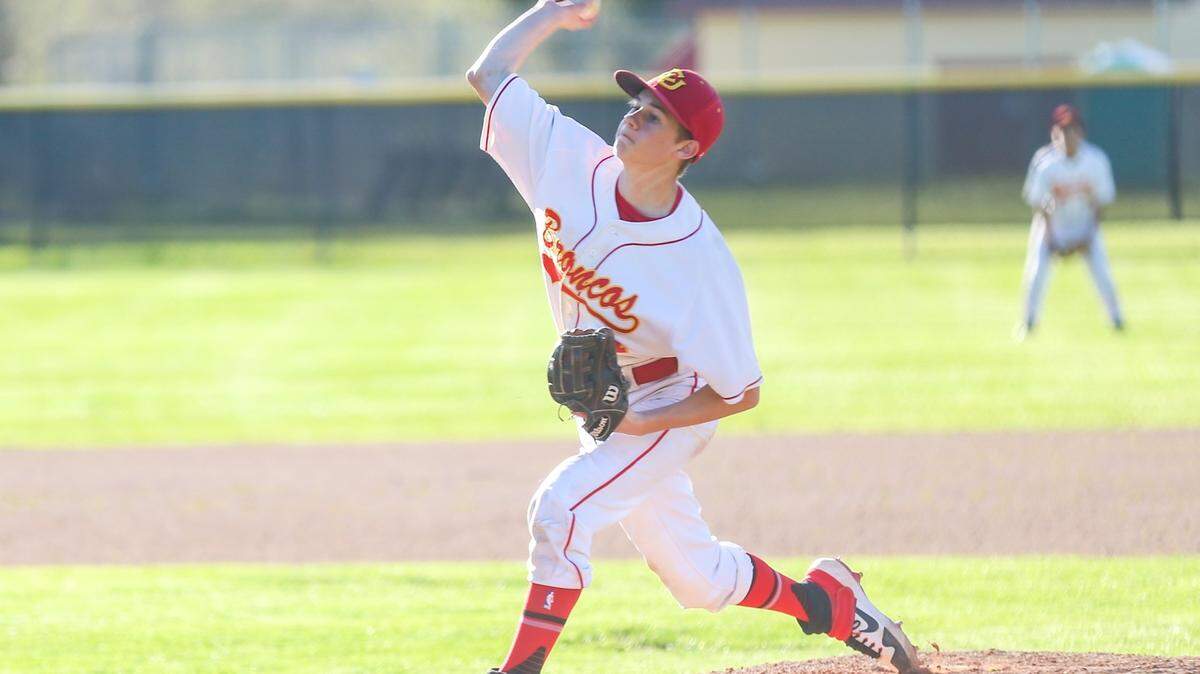 Sophomore pitcher Zach Stephenson hurled two quality innings in the Broncos’ 21-6 win over Avenal on Friday, March 15.