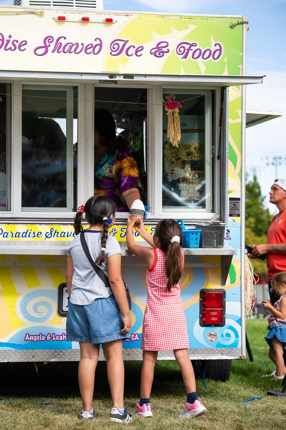 A variety of food trucks were stationed at Barney Schwartz Park in Paso Robles on July 4, 2026, with everything from Greek food to shaved ice.