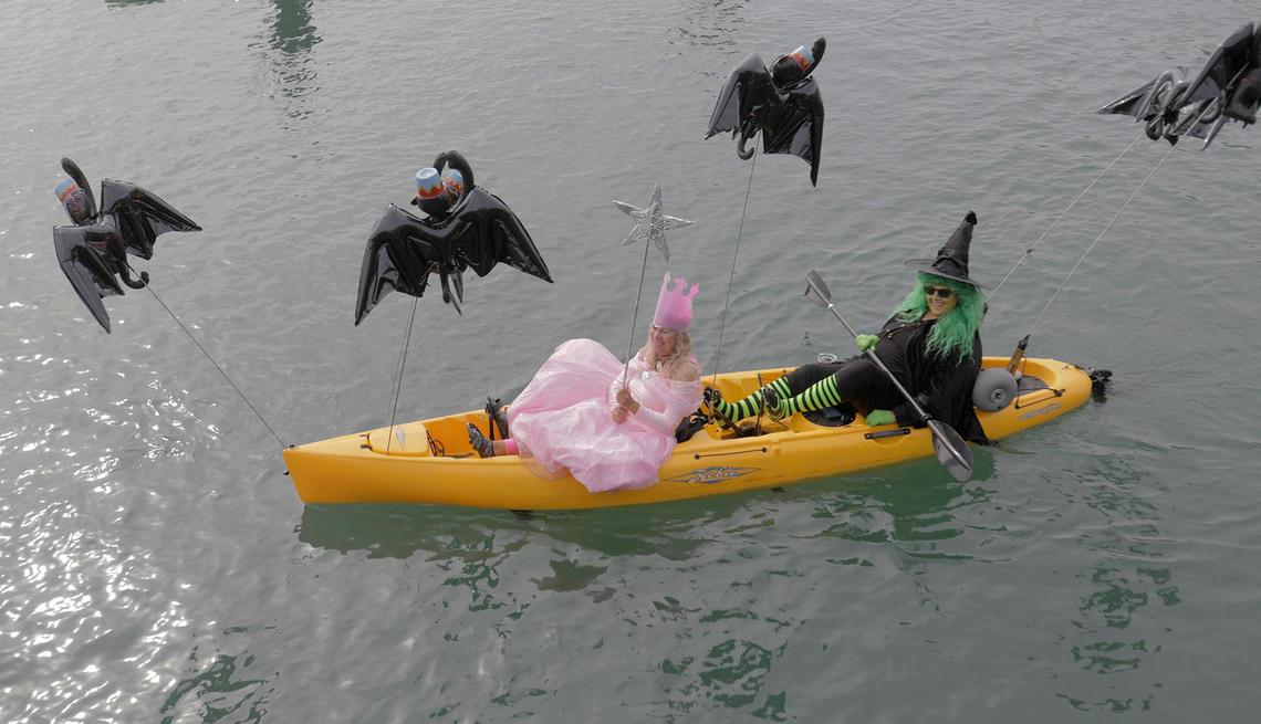 Witches and warlocks took over the waters in Morro Bay on Saturday, Oct. 26, 2024, for their annual cackling cruise around the harbor.