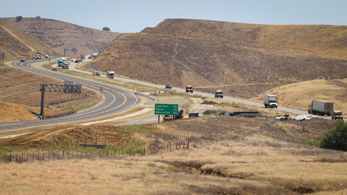 Traffic on Highway 46 East is seen on June 11, 2025.