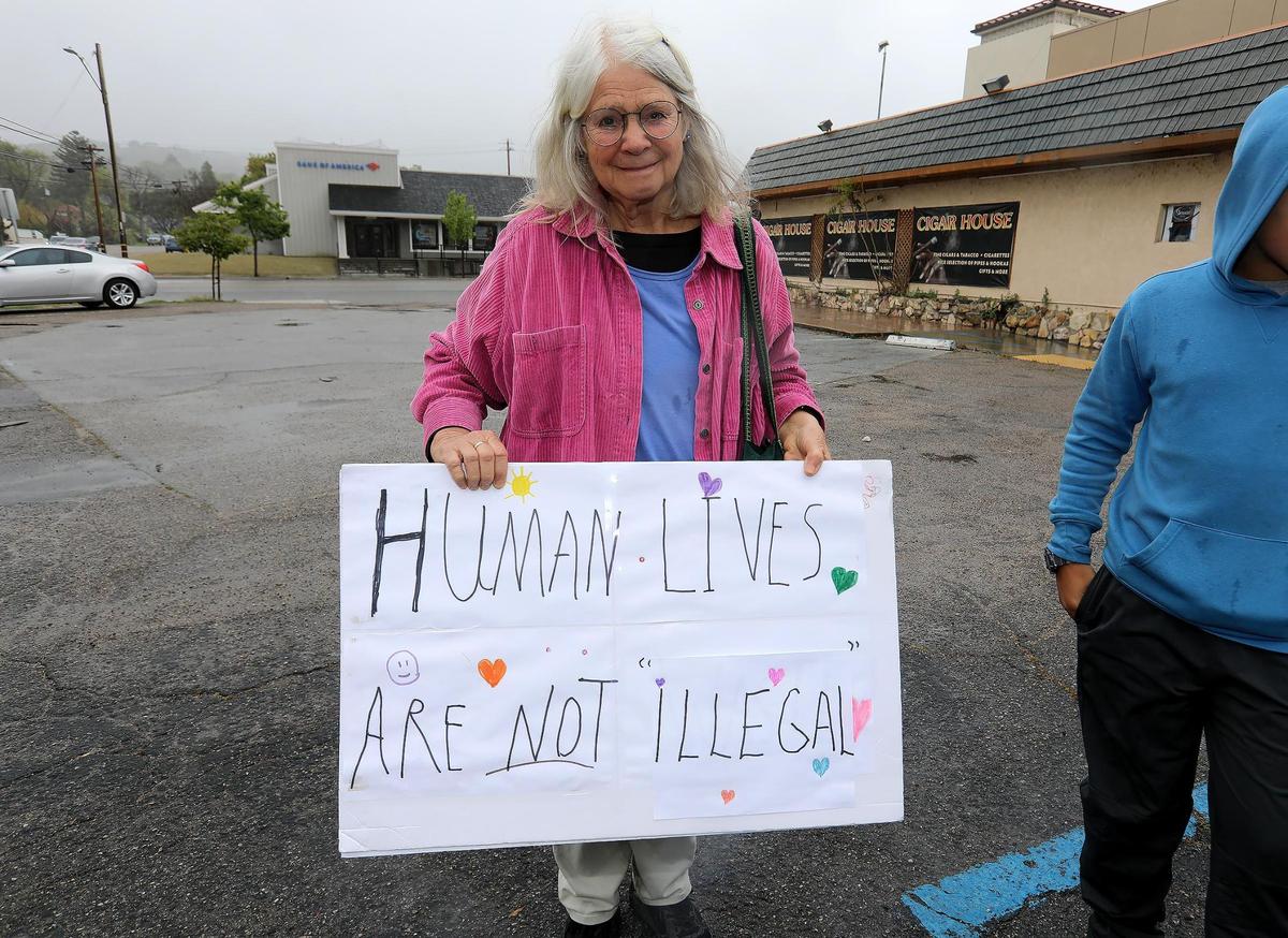 The Mixteco Indígena Community Organizing Project and other immigrant advocacy organizations led a march in Paso Robles to protest deportation and President Donald Trump’s immigration policies on Sunday, March 30, 2025.