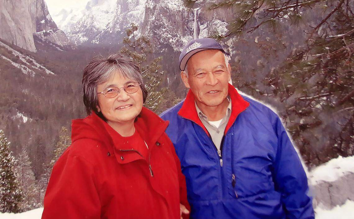 Hayawo Kiyama, age 8, was fishing with his widowed aunt about 11 a.m. on Aug. 9, 1945, and what they about 100 miles away was the bombing of Nagasaki. Here he’s pictured with his wife, Faith Kiyama,  in Yosemite Vallley.