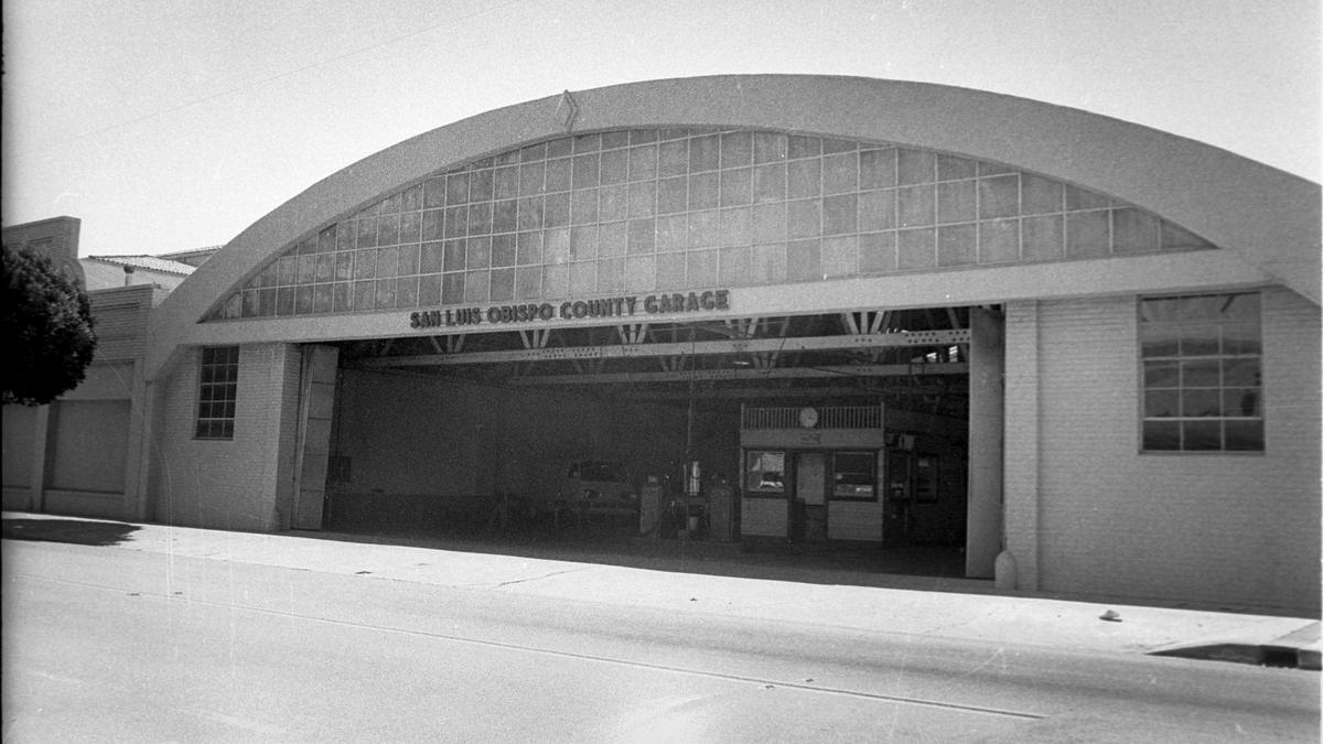 The county garage used to be located at 1044 Monterey St. in San Luis Obispo on August 16, 1972. The former auto dealership building was torn down in 1976 after safety issues were raised about the old facility.