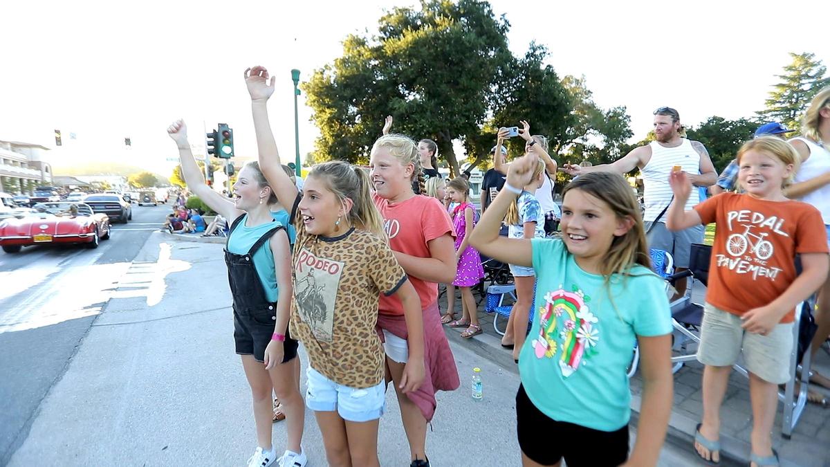 Over 500 cruisers participated on the city of Atascadero’s 29th annual Hot El Camino Cruise Nite and Cruisin’ Weekend, the largest turnout of cruisers ever. A handful of kids wave to friends in the cruise.