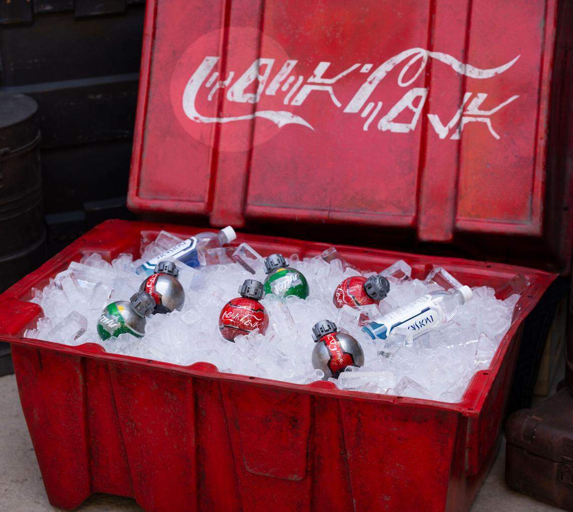 Specially designed Coca-Cola bottles designed to fit authentically within the Star Wars universe make their debut at Star Wars: Galaxy’s Edge at Disneyland Park in Anaheim, California, now open, and at Walt Disney World Resort in Lake Buena Vista, Florida, opening August 29, 2019. From the engaging sights and sounds to the tantalizing tastes of Black Spire Outpost, everything within Star Wars: Galaxy’s Edge has been carefully crafted to ensure an immersive experience. (Disney Parks)