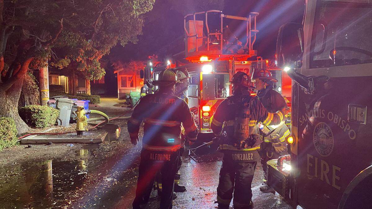 Firefighters respond to a house fire on Buchon Street in San Luis Obispo on Tuesday, Sept. 13, 2022.