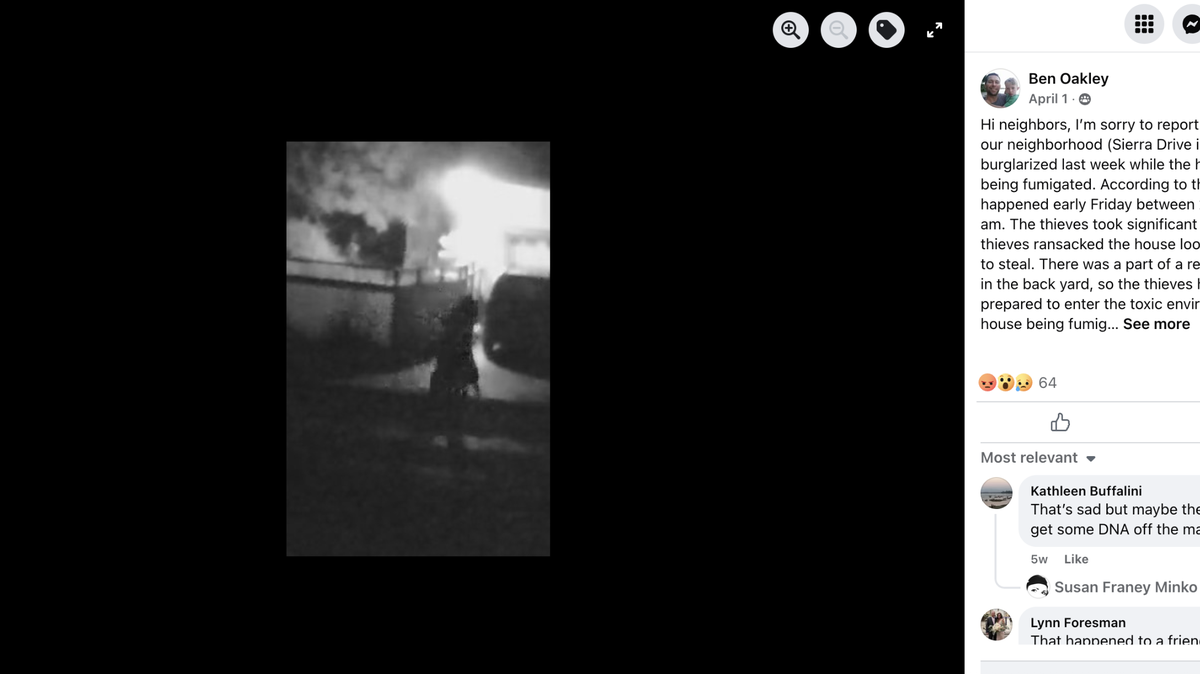 At least $6,000 worth of items including several firearms, jewelry and cash were stolen from an Arroyo Grande home while it was being fumigated on March 28, 2025, security footage posted on Facebook shows.