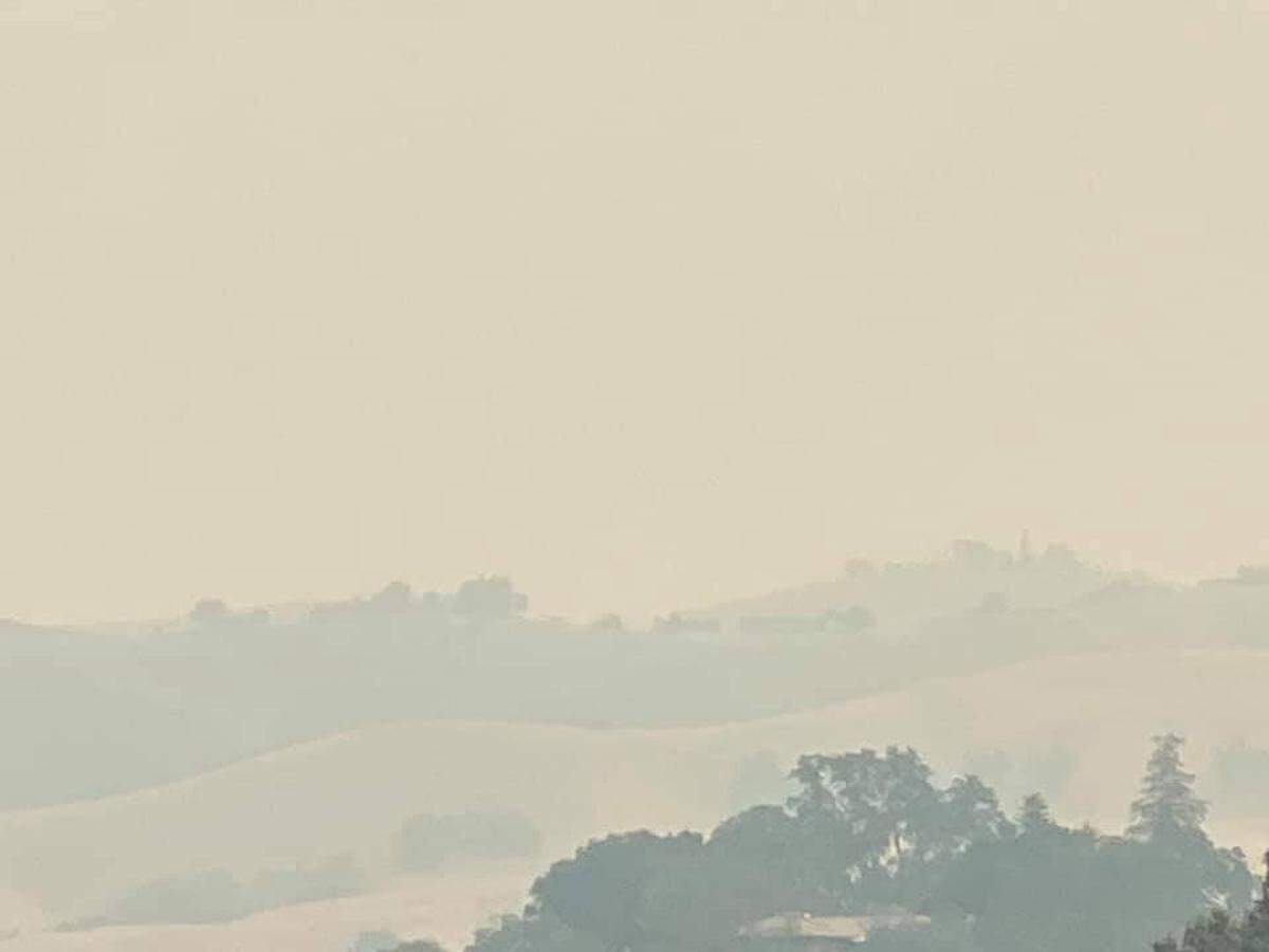 A hazy view from Curbaril Avenue in Atascadero on Wednesday, Aug. 19, 2020.