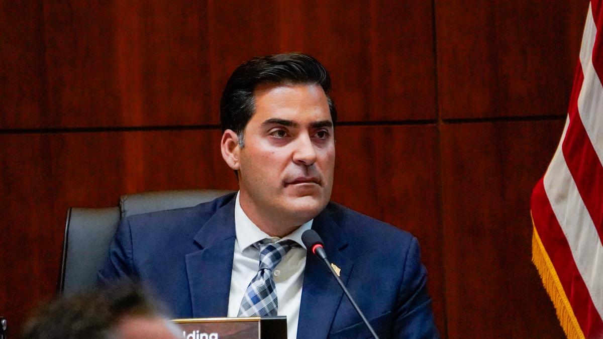 Supervisor Jimmy Paulding listens to public comment on the Dana Reserve housing project on April 23, 2024. The Dana Reserve project would add around 1,470 homes to a 288-acre plot of land in Nipomo.