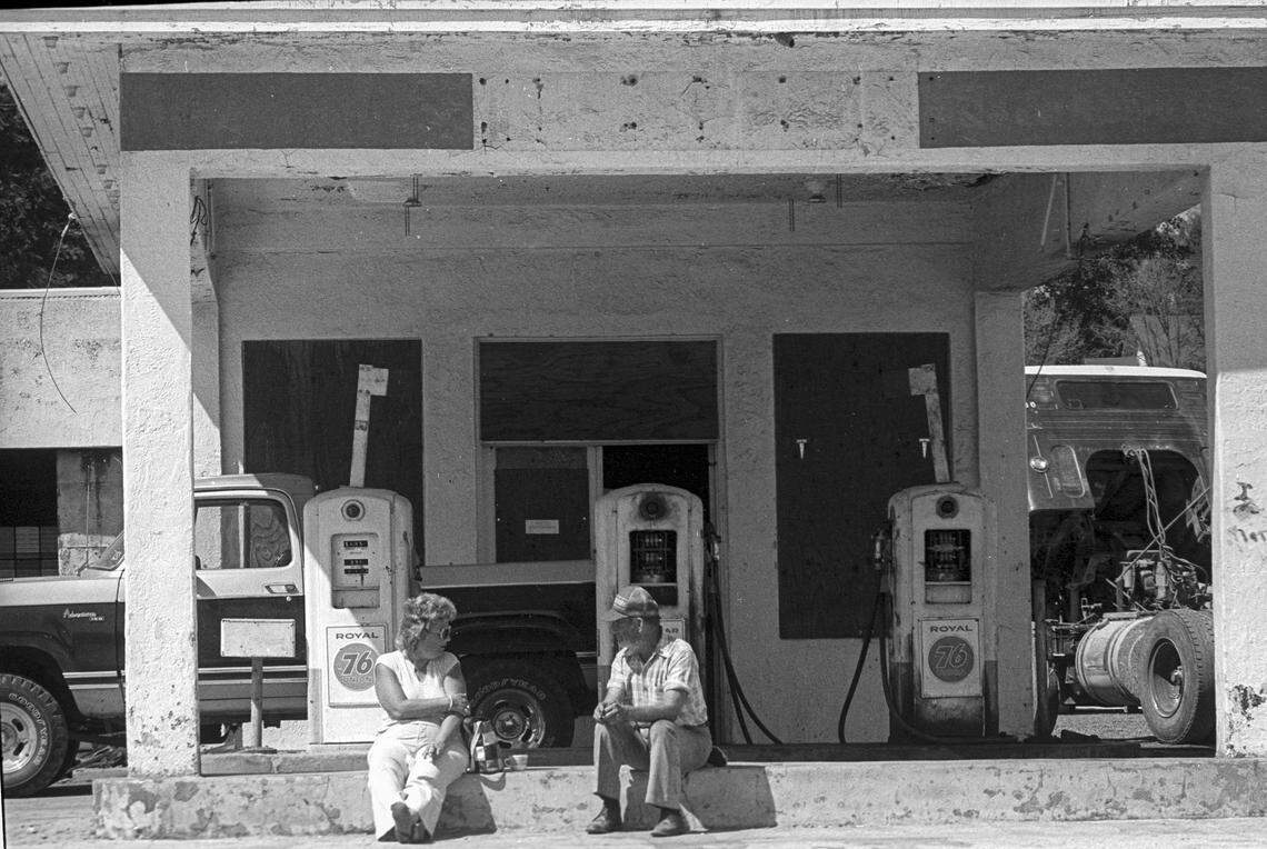 Gas stations on the old highway, Mission St in San Miguel were closing as new stations opened near the freeway that bypassed downtown. This photo is from Sept. 19, 1980.