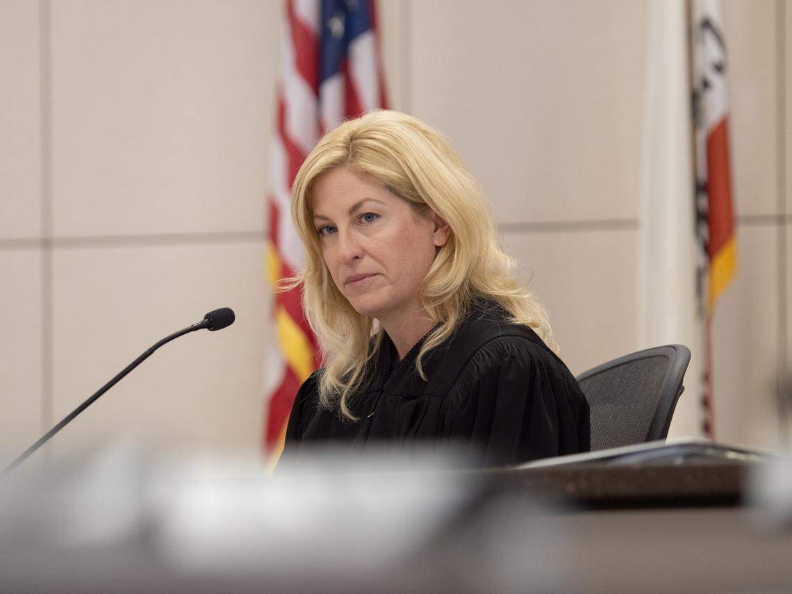 Monterey County Superior Court Judge Jennifer O’Keefe appears during the Kristin Smart murder trial in Salinas on Wednesday, Sept. 21, 2022.