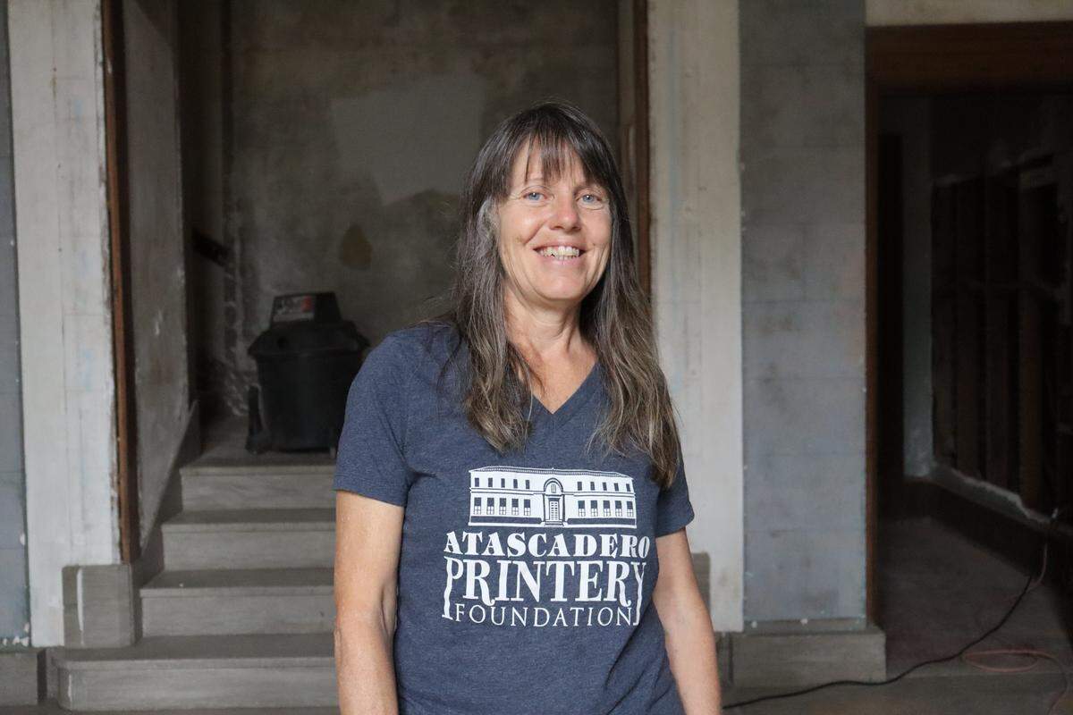 Karen McNamara is president of the Atascadero Printery Foundation, the group that bought and is renovating the history printery. It will open to the public for the first time in over two decades for free tours on Saturday, Sept. 20., 2025.