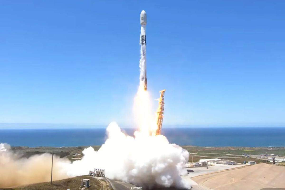 A SpaceX Falcon 9 rocket blasts off from Vandenberg Space Force Base on Wednesday, May 10, 2023, carrying another 51 Starlink satellites into orbit.