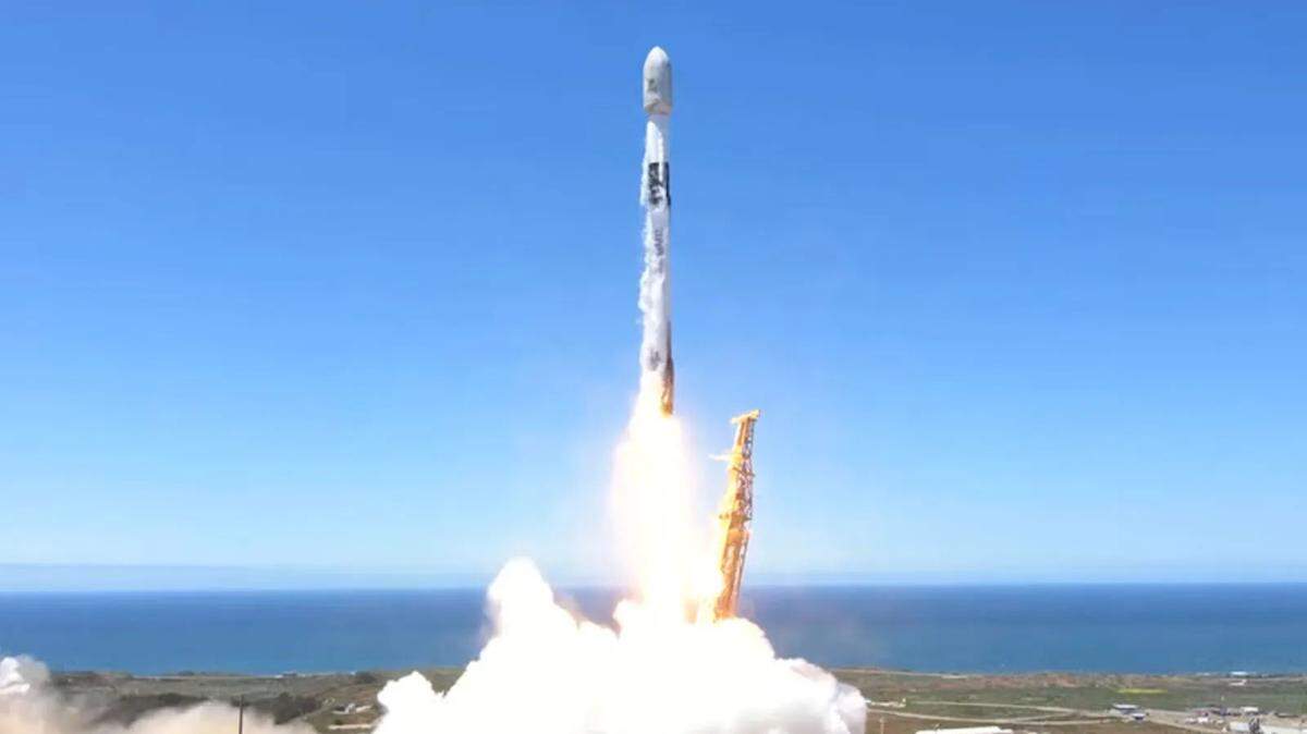 A SpaceX Falcon 9 rocket blasts off from Vandenberg Space Force Base on Wednesday, May 10, 2023, carrying another 51 Starlink satellites into orbit.