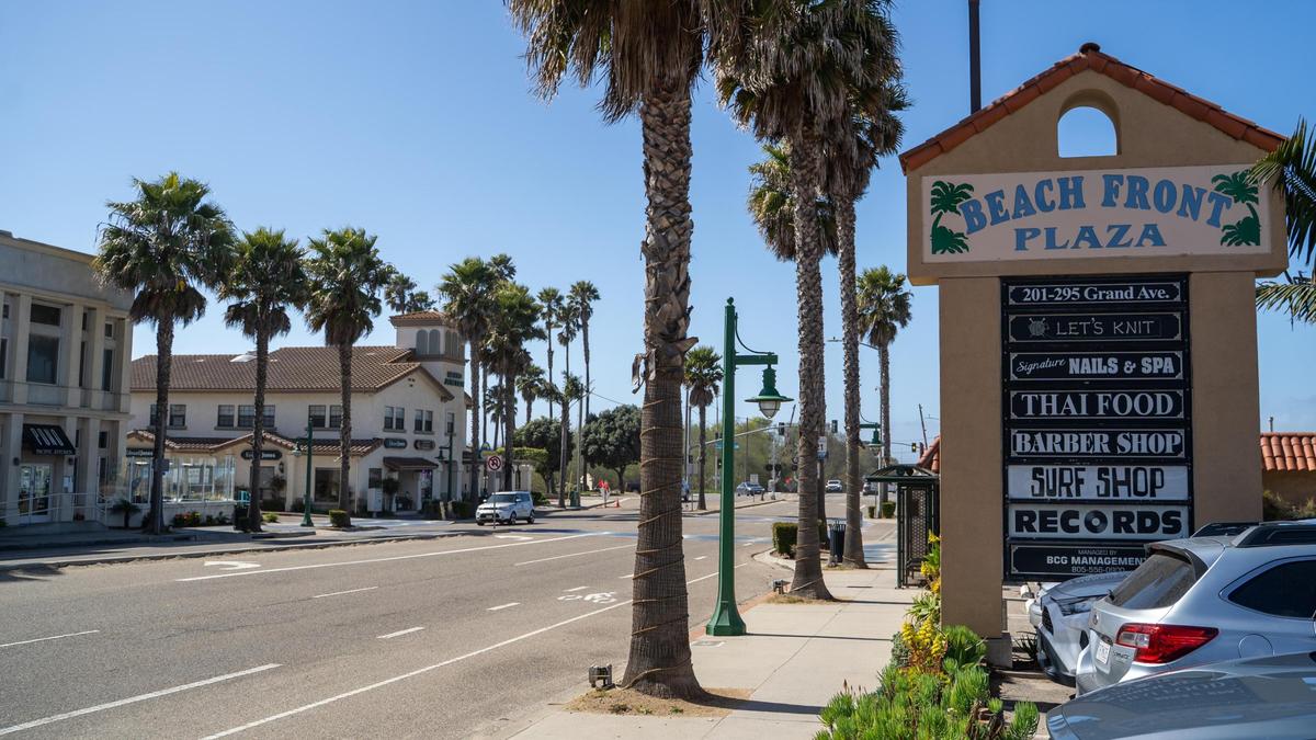 Beach Front Plaza, a strip mall on West Grand Avenue in Grover Beach, may be redeveloped into a mixed-use development by developer Coastal Community Builders, pictured Friday, March 7, 2025.