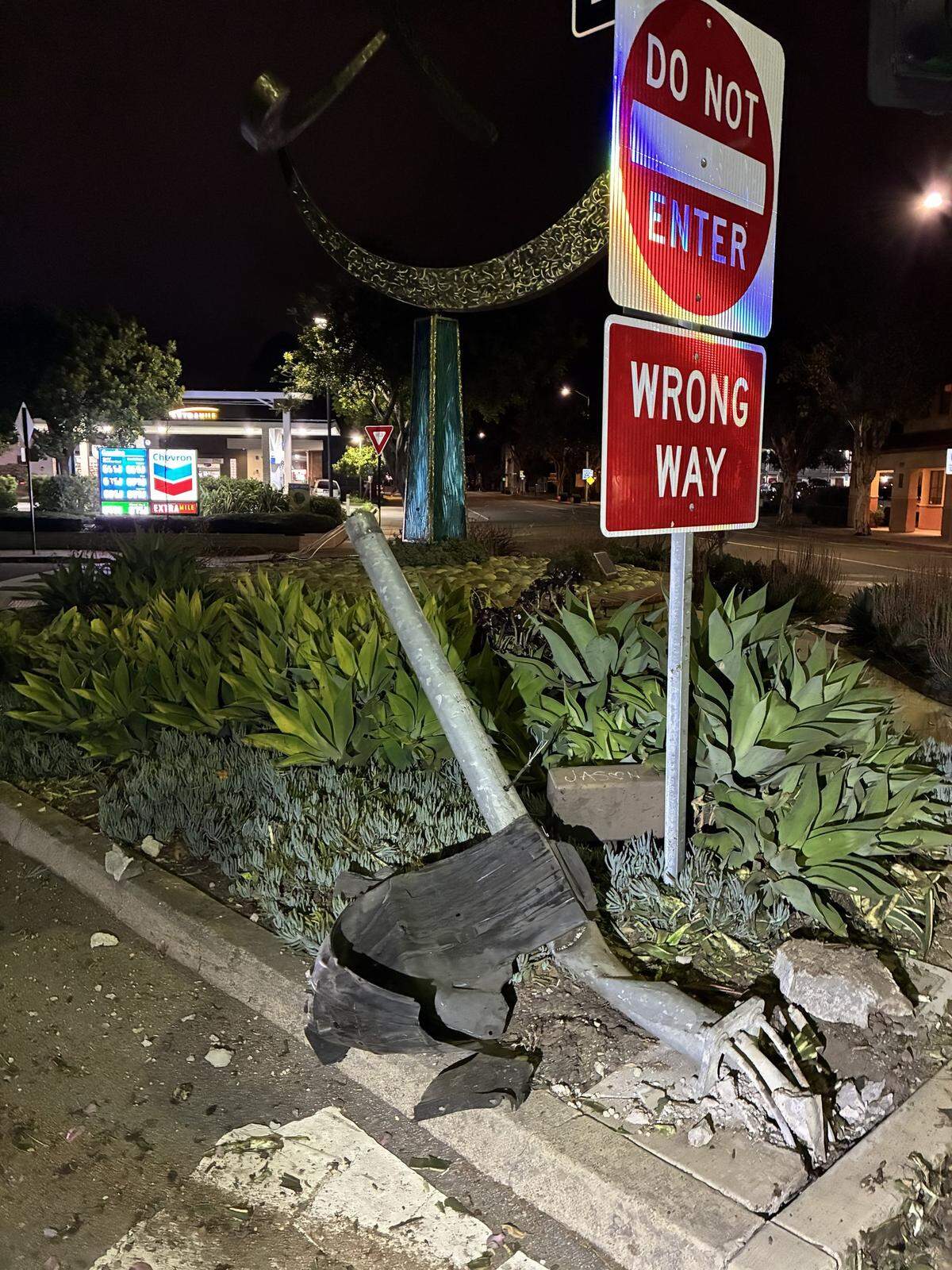 A 17-year-old was arrested in downtown San Luis Obispo after allegedly crashing a stolen car and resisting arrest while drunk on April 7, 2026. Police found evidence that the driver slammed into a utility pole after driving the wrong way on Higuera Street.
