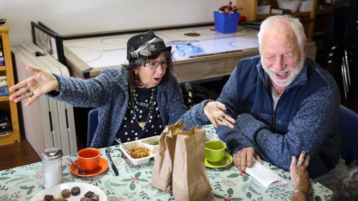 Chris Anne and Jim are regular diners at Meals that Connect lunch in Cambria on Dec. 11, 2024.