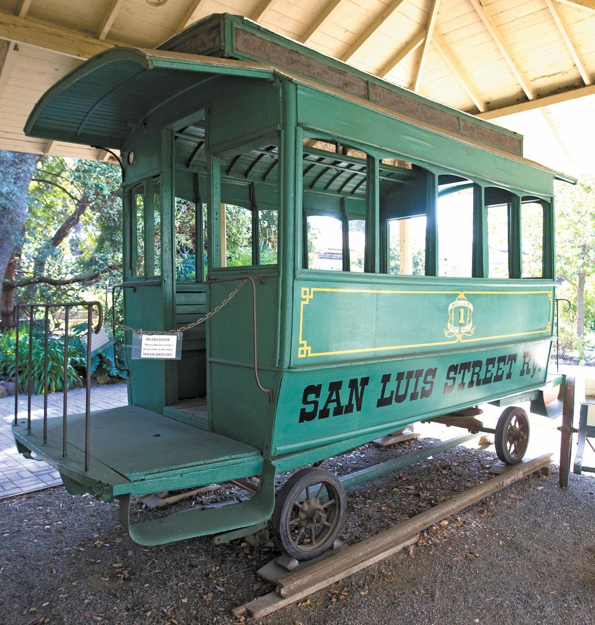 The last surviving San Luis Obispo horse-drawn street car of the San Luis Street Railway is on display at the Dallidet Adobe. The car was donated by the George P. Bell family. The system ran from 1887-1901 but was not a financial success. Seen here Feb. 20, 2015.