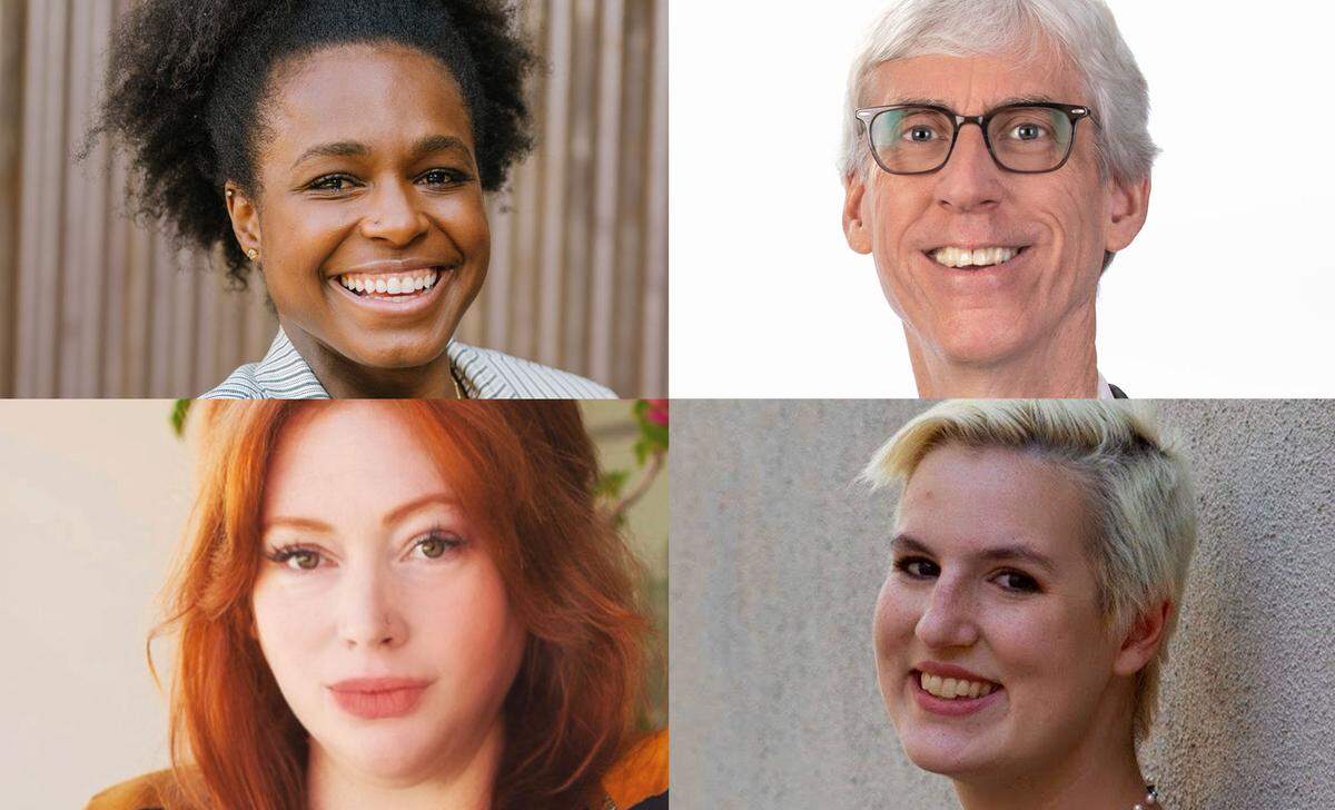 Eight candidates are running for City Council in San Luis Obispo, including, clockwise from top left, Abrianna Torres, Eric Long, Kelly Evans and Robin Wolf.