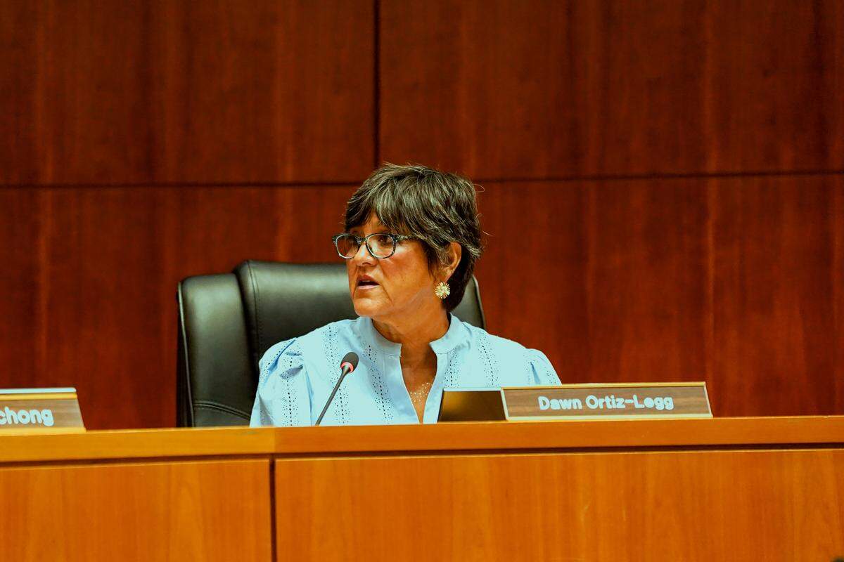 District 3 Supervisor Dawn Ortiz-Legg speaks at a special session of the San Luis Obispo County Board of Supervisors on Monday, Aug. 11, 2025.