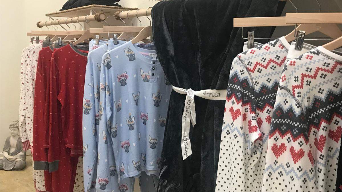 Nicki Gould’s new Serendipity shop in Cambria has soft, cozy pajamas for sale.