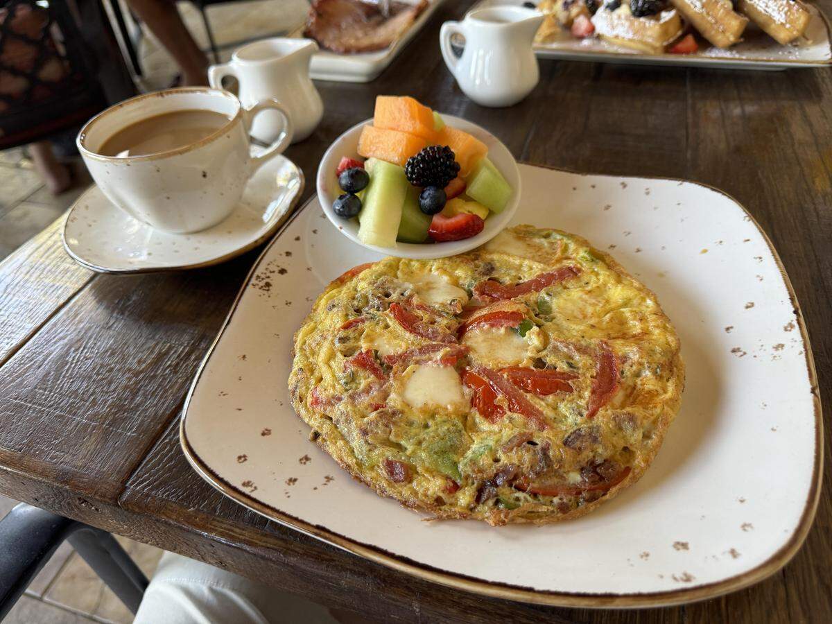 Meals at Allegretto’s Cello Ristorante reflect a European theme, like this Italian omelet.