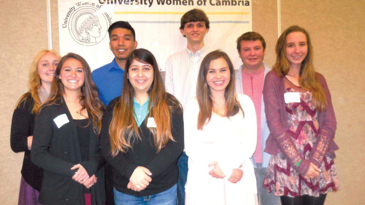 Coast Union scholarship recipients are pictured. Back row, from left: Pedro Moran, Toby Lyons and Carson Pierce; front row from left: Ariel West, Tiffany Stephens, Maria Guizar, Courtney Castle and Renee Johnson.