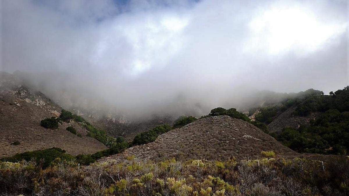 Low clouds and fog along the Central Coast.