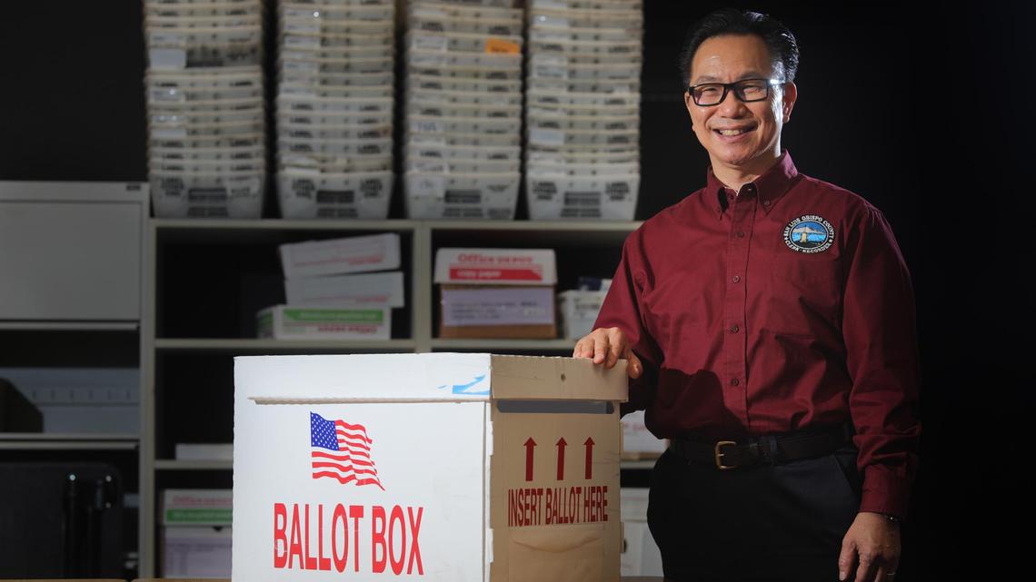 Tommy Gong supervises election procedures among his duties as San Luis Obispo County clerk-recorder. Gong is leaving SLO County midway through his term to take a new job in Contra Costa County.