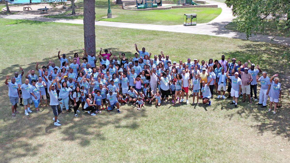 Descendants of Lazarus and Luvenia James gather for the James Family Reunion in Houston, Texas, in August 2019.