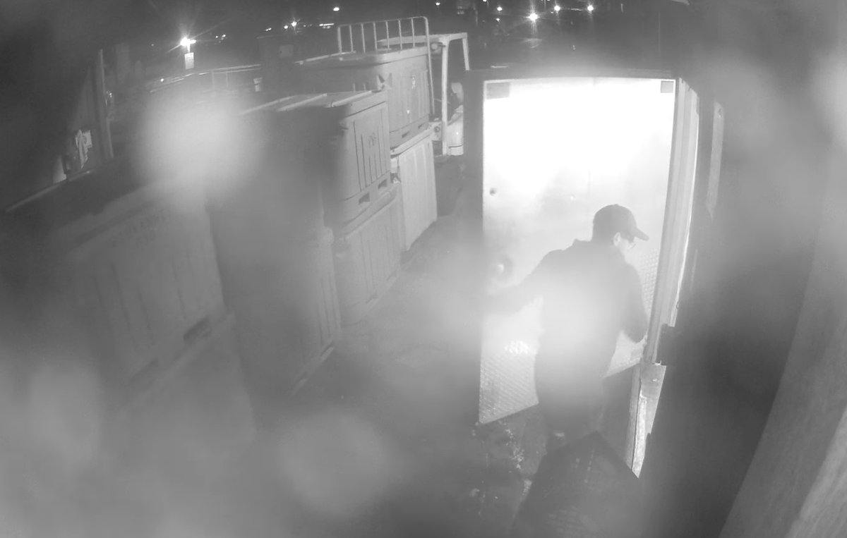 Security footage from Giovanni’s Fish Market in Morro Bay shows a man the market says stole $3000 worth of King Crab on May 1, 2023. The market is offering a $1000 reward to anyone who helps the police detain him.