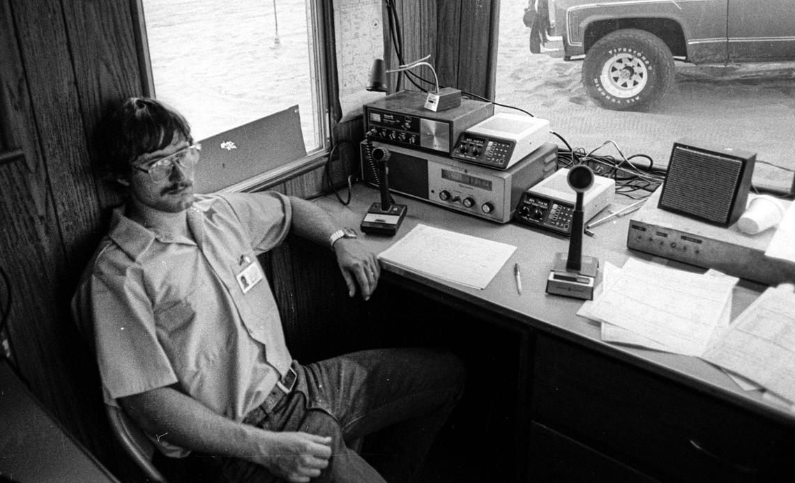 SheriffÕs Search and Rescue volunteers coordinated communication with campers and emergency dipatch via radio on busy holiday weekends in the era before cell phones. Now called Oceano Dunes SRVA, the Pismo Dunes State Park was busy July 4, 1981.