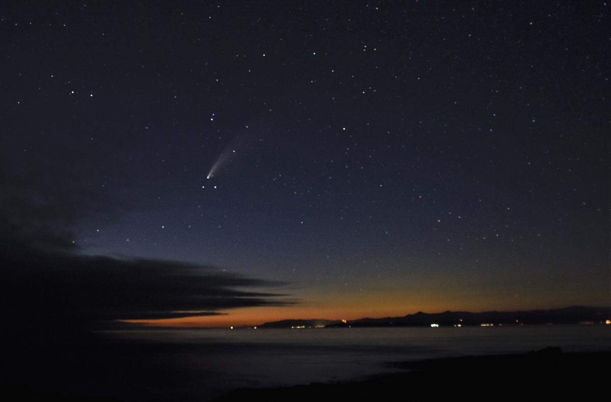 PG&E meterologist John Lindsey took this photo of the NEOWISE comet from Point Buchon at 10 p.m. on Sunday, July 19, 2020.