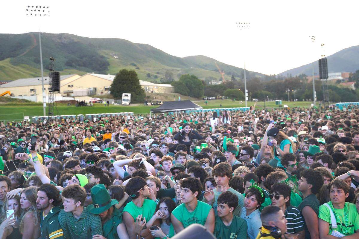 Thousands of students flocked to the second annual Morning on the Green music festival in the early morning hours of March 14, 2026. The music festival is an attempt to curb St. Fratty’s Day street partying in the neighborhoods near Cal Poly.