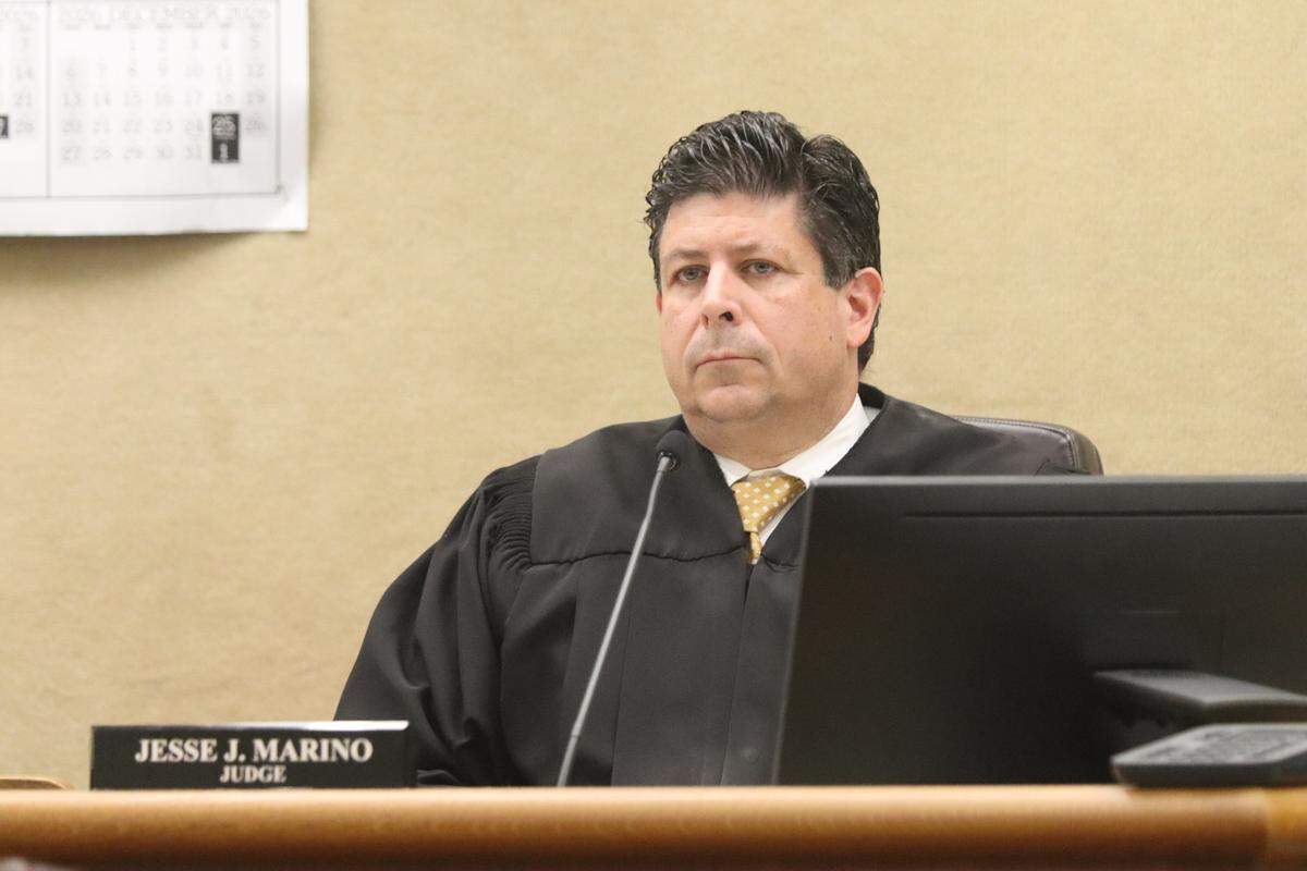 Judge Jesse Marino seen here in court during the sentencing hearing for Angel Eduardo Ramos-Ramirez on April 28, 2026. Marino sentenced him to 42 years to life in prison for the 2022 murder of Daniel Diaz and the 2021 stabbing of Abel Cortez-Moreno.