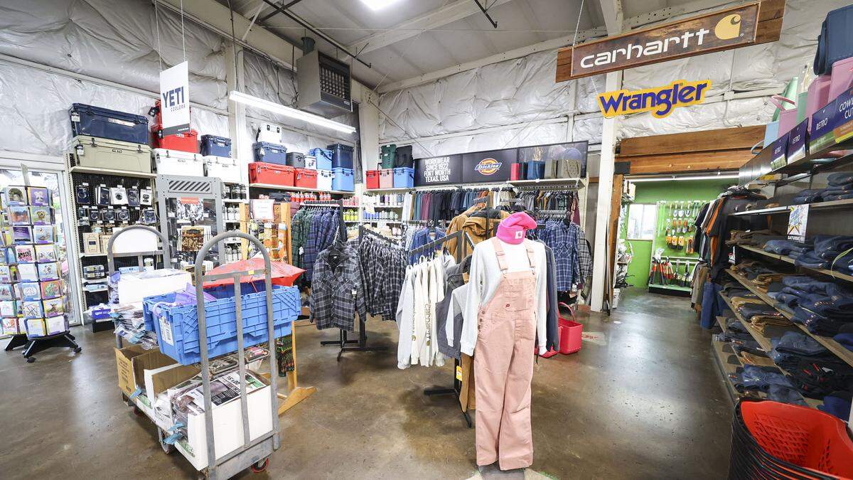 Clothing has become a strong sales category at the Miner's ACE Hardware store in San Luis Obispo on Feb. 19, 2026.