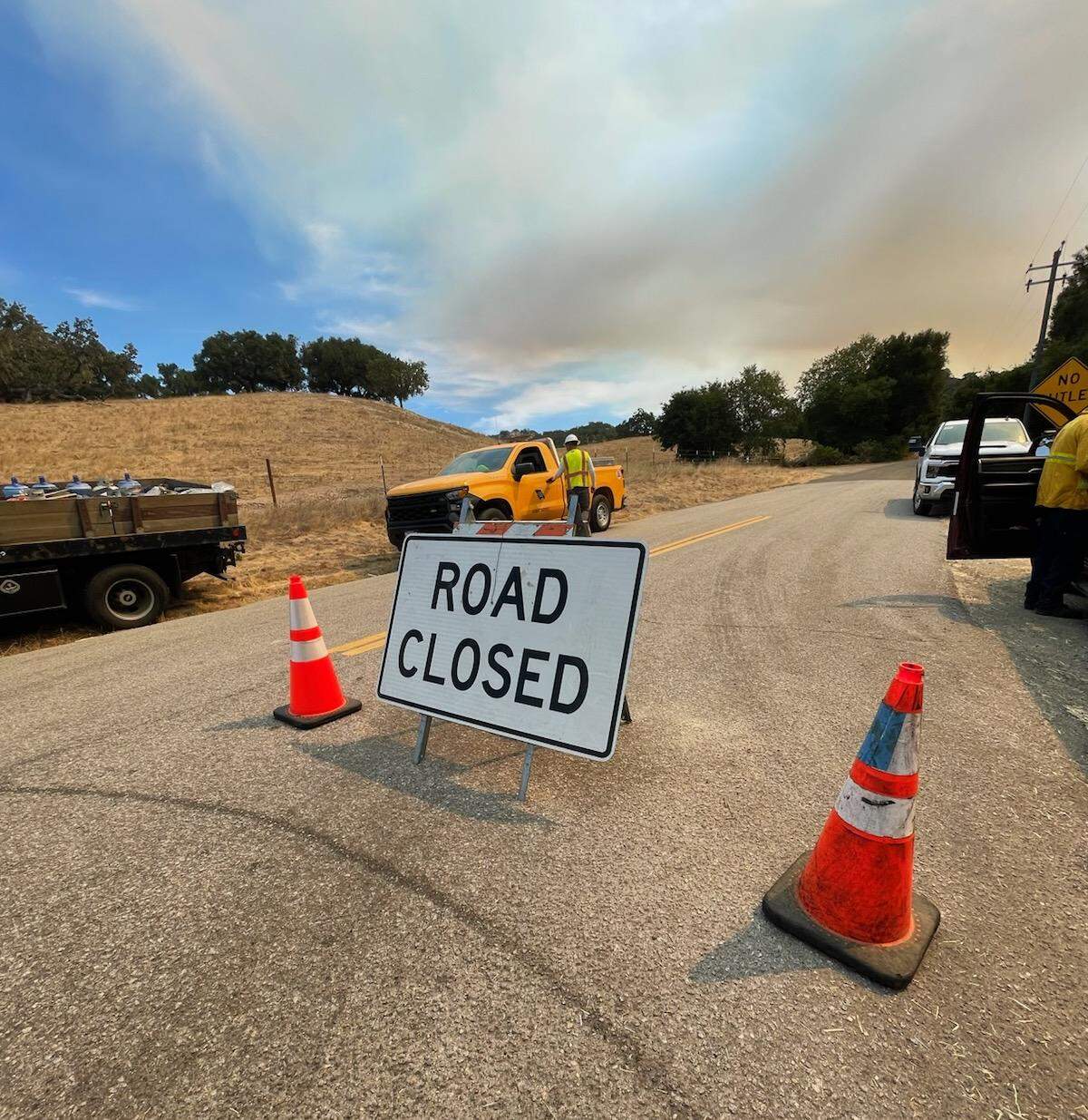 The Gifford Fire, which was nearing 100,000 acres, resulted in road closures in rural San Luis Obispo County on August 7, 2025.