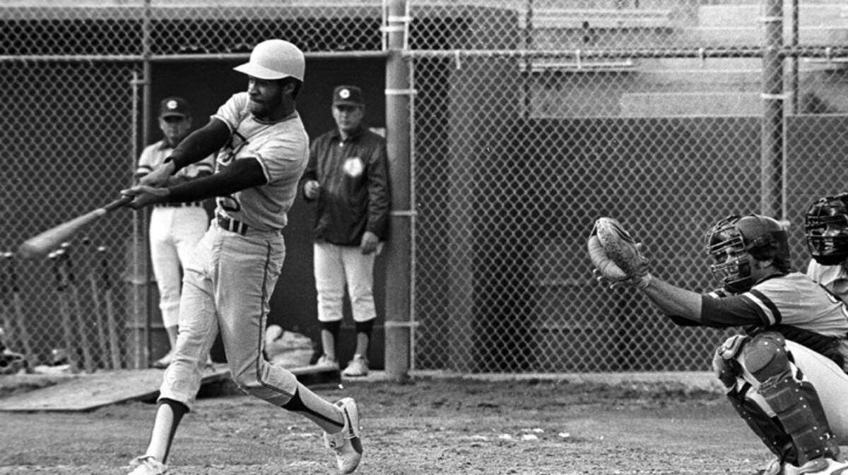 Ozzie Smith plays in an alumni game on Jan. 28, 1978, before heading to the major leagues. These are the last photos of the Hall of Famer in a Cal Poly uniform.