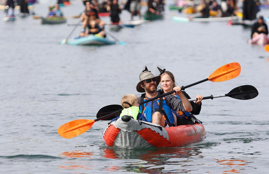 Witches and warlocks took over the waters in Morro Bay on Saturday, Oct. 26, 2024, for their annual cackling cruise around the harbor.