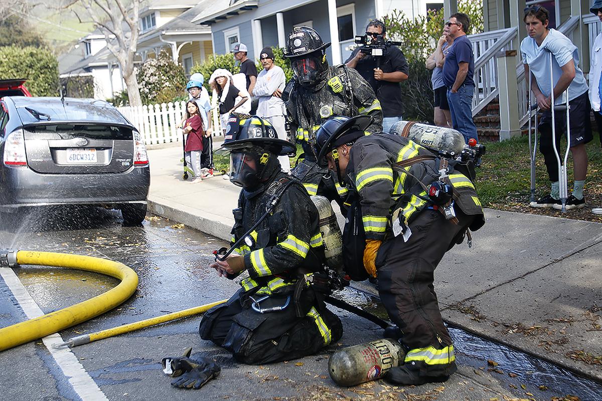 A structure fire was reported on Buchon Street in San Luis Obispo on March 31, 2023.