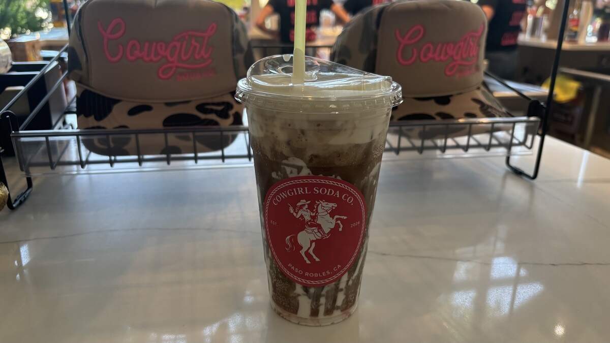 Cowgirl Soda Co. in Paso Robles serves dirty sodas, a drink with soda, syrup and cream, seen here on June 25, 2026.