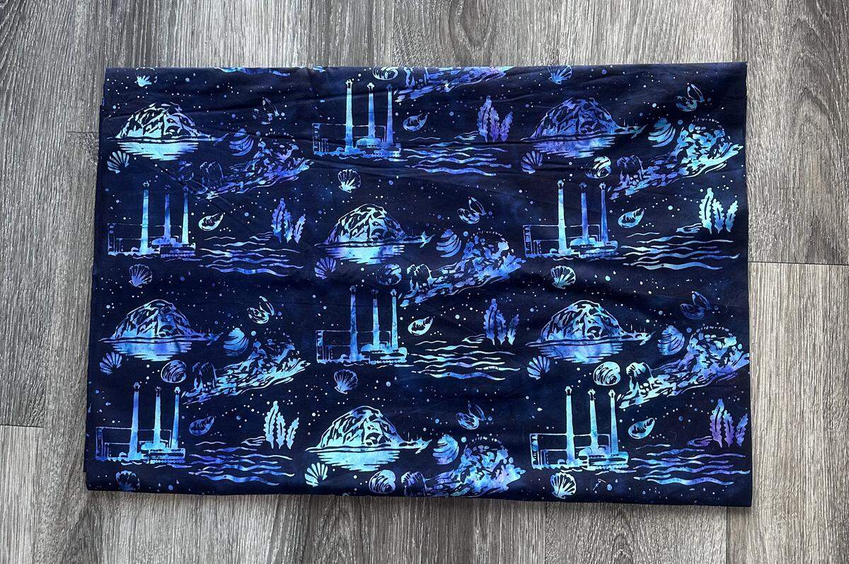 This Morro Bay batik from Bali, designed by Alison Virge of The Cotton Ball, will continue to be available online soon, even after the Morro Bay store closes Aug. 25, 2025, after 56 years in business.