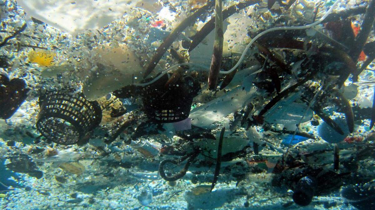 This 2008 photo provided by NOAA Pacific Islands Fisheries Science Center shows debris in Hanauma Bay, Hawaii. A 2014 study estimated nearly 270,000 tons of plastic is floating in the world’s oceans. That’s enough to fill more than 38,500 garbage trucks if each truck carries 7 tons of plastic. Researchers say the plastic is broken up into more than 5 trillion pieces.
